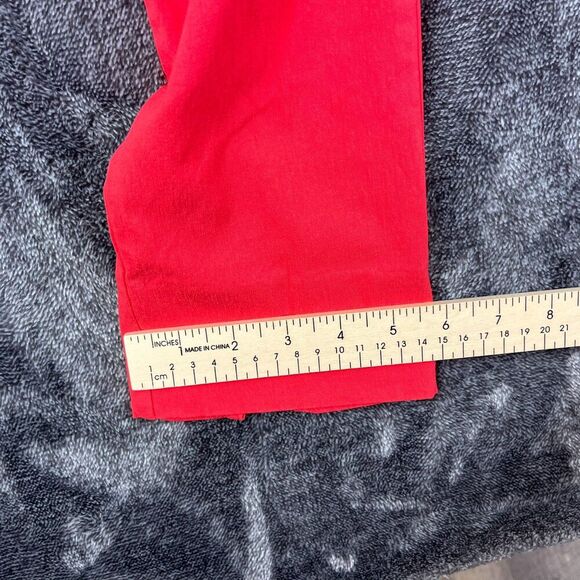 Gretchen Scott Pull On Pant Gripe Less Women's M 27X27 Ankle Slit Red Stretch - Picture 8 of 12